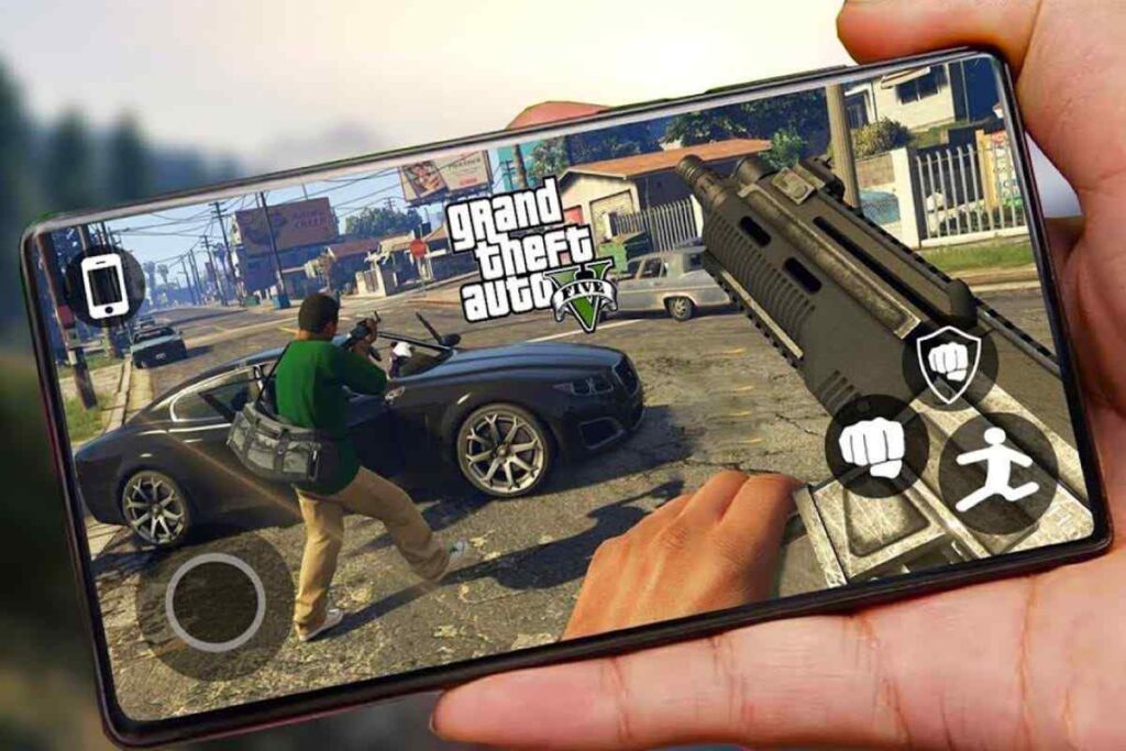 Giao diện game GTA 5 được chơi trên điện thoại Android