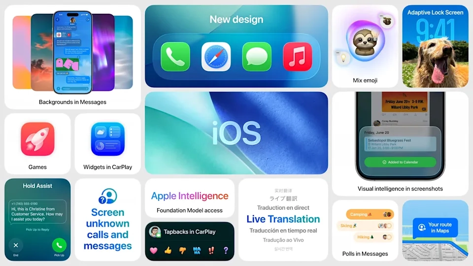 Giao diện iOS 26 với Apple Intelligence trên iPhone.